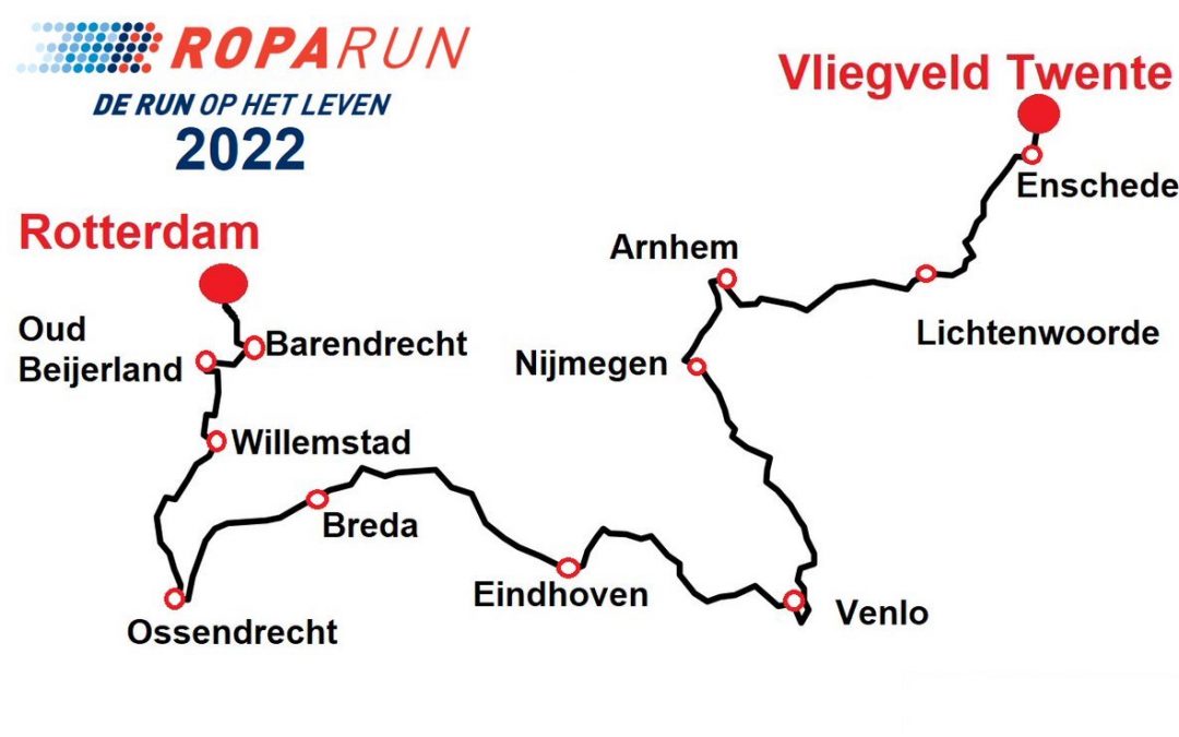 Roparun 2022 – Route is bekend